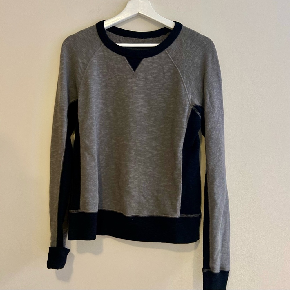Rag & Bone Charcoal Gray Black Knit Crew Neck Sweatshirt Top Small Minimalist